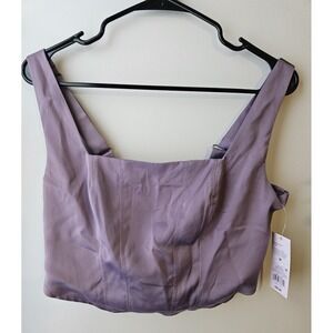 Wild Fable Mauve Corset-Style Crop Top – Size M – NWT